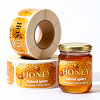 Étiquette personnalisée découpée sur mesure pour pot de miel, autocollant adhésif en feuille d'or avec abeille pour bouteille de miel pur, pour apiculture, marque de premier plan PT