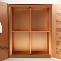 Scatola Regalo di Lusso Riutilizzabile con Chiusura Magnetica, Finestra Fustellata, Stampa a Caldo, Confezione Premium in Materiali Riciclati per Tè Biologico di Alta Gamma