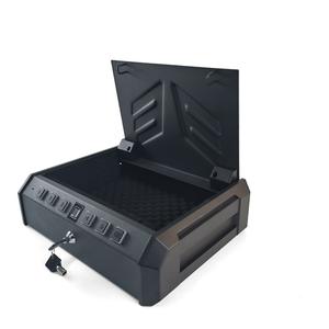 Gehele Stalen Draagbare Auto Pistool Doos Huishoudelijke Kluis Met Vingerafdruk & Wachtwoord Sleutel Slot Anti-Diefstal Opslag - Product Image 3