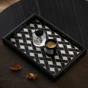 Cao cấp sang trọng da gỗ khay cho hương liệu Nước hoa Mỹ phẩm lưu trữ hình chữ nhật nhà máy Mô hình phòng khách Bàn cà phê - Product Image 4