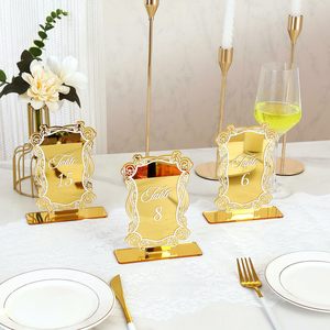 Numéros <span class=keywords><strong>de</strong></span> <span class=keywords><strong>Table</strong></span> <span class=keywords><strong>de</strong></span> Mariage Arc-Forme en Acrylique Doré Personnalisés – Élégants Centres <span class=keywords><strong>de</strong></span> <span class=keywords><strong>Table</strong></span> <span class=keywords><strong>pour</strong></span> Fêtes et Anniversaires – Vente en Gros Direct Usine - Product Image 3