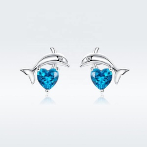 Orecchini/Bali Con Ciondolo Delfino In Argento Sterling 925 Con - 6