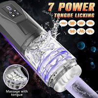 Pompa Penis Masturbator Otomatis untuk Pria, Dapat Diisi Ulang via USB dengan 7 Mode Getar, Fungsi Dorong & Putar untuk Penggunaan Pria Dewasa
