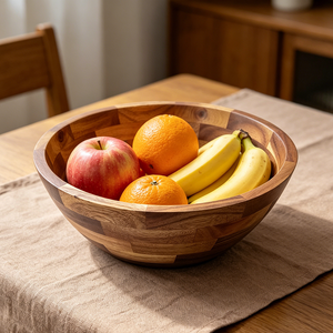 Tazón grande de madera de acacia de 12 "para mezclar frutas, ensalada, cereales, pasta en copos de maíz - Product Image 5