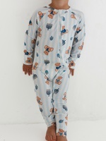 Ensemble de pyjama décontracté à manches longues avec imprimé personnalisé d'ours, pyjama de Noël, pyjama de couple, pyjama familial imprimé, pyjama de Noël