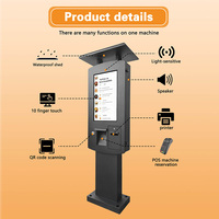 32 pulgadas al aire libre negro alto brillo IP65 impermeable pantalla táctil auto orden quiosco de pago con techo para restaurante y tienda