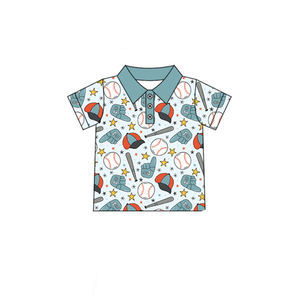 Camiseta personalizada con estampado de béisbol BT1724 para bebé niño, camiseta de manga corta para bebé, ropa de verano - Product Image 1