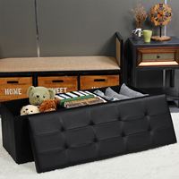 Banc moderne personnalisé pouf canapé design tissu cuir étanche pouf boîte de rangement
