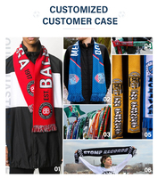Écharpe de Supporter en Acrylique Jacquard Tricotée Longue Personnalisée Premium pour Clubs de Football Adulte Unie