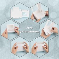 Boîtes en papier kraft blanc personnalisées avec fenêtre transparente, emballage cadeau élégant pour boulangerie, pour biscuits, gâteaux, bonbons, mariage, fête, festival