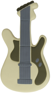 Balle anti-stress en mousse PU en forme de guitare, logo imprimé, jouet à presser anti-stress en forme de guitare - Product Image 3