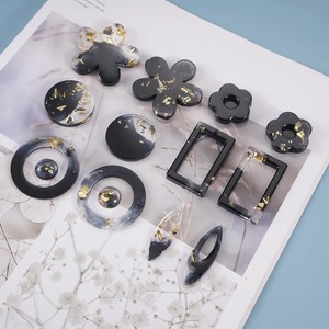 Moule en silicone pour pendentifs de boucles d'oreilles, moules de fabrication de bijoux en résine époxy, cœurs, feuilles, lune, breloques DIY, moule artisanal - Product Image 2