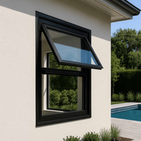Fenêtre à auvent à suspension supérieure en aluminium hermétique et anticorrosion pour la rénovation des chambres et cuisines de villas