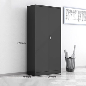 Đen giá rẻ trường văn phòng phòng thí nghiệm cửa kính thép cuốn sách lưu trữ tập tin tủ - Product Image 2