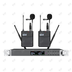 Micrófono Inalámbrico de Doble Canal HD-2000, Micrófono Dinámico para Presentaciones, True Diversity, Bodypack Metálico - Product Image 4