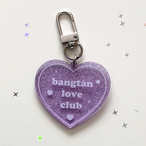 El nuevo llavero de regalos de recuerdo caliente al por mayor personalizado lindo Club personalizado brillo acrílico transparente llaveros Corazón Púrpura llavero - Product Image 3