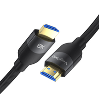 Cable HDMI 2.1 VegGieg 8K Trenzado, Macho a Macho, Conector Chapado en Oro, Cable de Video Ultra HD de Alta Velocidad para TV 8K, PS5, Monitor