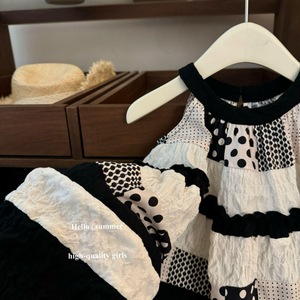 Child Star Circle Girls Summer Patchwork Polka Dot Halter Dress Breathable Princess Style - Product Image 3