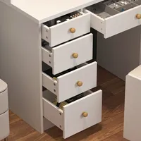Meuble de chambre à coucher, coiffeuse blanche, ensemble de coiffeuse avec miroir pour le maquillage
