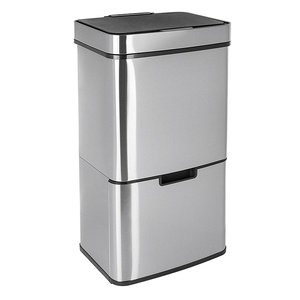 Hot bán 72L tự động tái chế thép thép không gỉ Thùng rác có thể cảm biến trong nhà nhà phòng tắm nhà bếp vuông container - Product Image 2