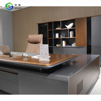 Bureau Président de luxe Ensemble table de direction moderne Grand bureau PDG avec armoire