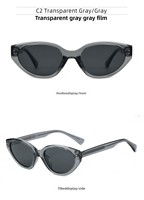 ZS58304 nouveau européen américain à la mode oeil de chat Logo personnalisé lunettes de soleil TR90 acétate Temples coréen Anti-UV femmes lunettes de soleil