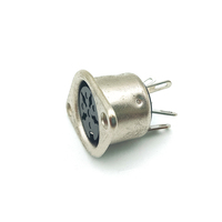 Connecteur DIN femelle à 4 broches, boîtier métallique, à 2 trous, à souder, pour montage sur panneau de châssis