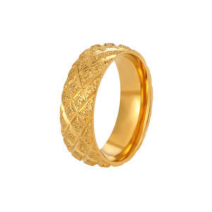 Cổ Điển Mờ Lấp Lánh Chữ Thập Kim Cương Hình Vòng Thời Trang Titan Thép Vàng Nhẫn Cho Cô Gái - Product Image 1