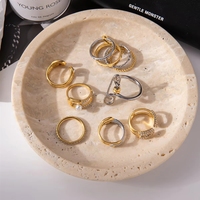 Edelstahl Büroklammer-Ring Zweifarbiger Mehrfach-Reif Fingerring Wasserdichter Schmuck für Frauen Kundenspezifischer Großhandel OEM-Lieferant ODM