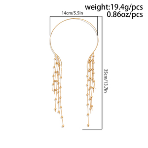 Collier ras du cou tendance avec perles, étoiles et chaîne à pampilles pour femme, accessoires de mode, bijoux sexy pour la poitrine, cadeaux - Product Image 6