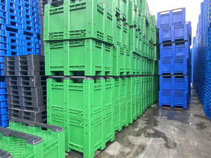 Tái sử dụng rắn unfoldable nhựa Pallet bin <span class=keywords><strong>container</strong></span> cho nông nghiệp rau quả tươi trái cây Giao thông vận tải - Product Image 6