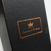 Boîte cadeau de luxe en carton noir personnalisée avec logo, pour une seule bouteille de parfum en cuir – Fabrication usine