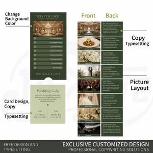 Elegantes Tarjetas <span class=keywords><strong>de</strong></span> Menú <span class=keywords><strong>de</strong></span> Boda en Cascada con Descripciones <span class=keywords><strong>de</strong></span> Cada Plato, Notas <span class=keywords><strong>de</strong></span> Combinación <span class=keywords><strong>de</strong></span> Vinos e Información Dietética - Product Image 5
