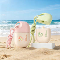 Flacons de lotion colorés en gros, contenants en tube PE avec logo personnalisé, flacons de crème solaire avec bouchon à vis, trou pour cordon, flacon de crème solaire