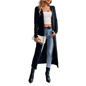 Cardigan long en crochet de style coréen personnalisable pour femmes pull en tricot épais 100% coton pour l'hiver tricoté à la main - Product Image 2