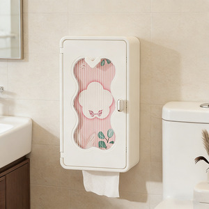 Wall Mounted Storage Box Rectangle Dustproof Cover Punch Free Tissue Box Bathroom Storage - Product Image 4