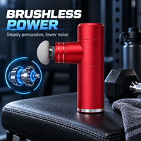 Mini pistolet de massage OEM ODM avec moteur sans balais, 4 vitesses, 4 têtes en silicone, rechargeable par USB-C, pour la salle de sport et la récupération post-entraînement