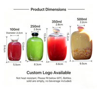 Bouteilles de boissons jetables en PET de qualité alimentaire, forme carrée plate, 100 ml, 250 ml, 350 ml, 500 ml, pour soda, jus et champagne, impression sérigraphique