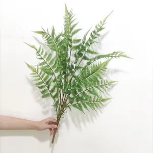 매력적인 새로운 가짜 용 고사리 잎 화분에 심은 인공 식물 대나무 잎 장식 인공 양치류