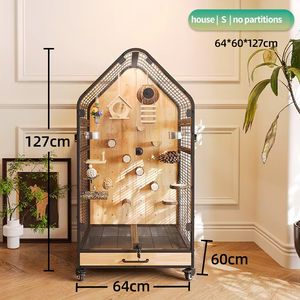 Jaula de Lujo Grande de Madera Maciza <span class=keywords><strong>para</strong></span> Pájaros, Tipo Villa, Móvil, Panorámica, <span class=keywords><strong>para</strong></span> Cría de Periquitos y Agapornis, <span class=keywords><strong>para</strong></span> Jardín Interior, Venta al por Mayor de Fábrica - Product Image 4