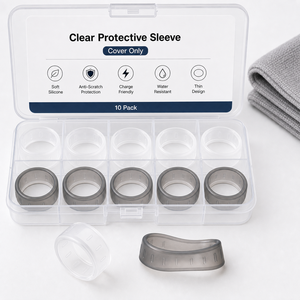 Oura <b>Ring</b> 5/4 Galaxy <b>Ring</b> RingConn Ultrahuman Silicone Cover Case Clear Transparent Smart <b>Ring</b> Protector Ultra <b>Thin</b> Anti Scratch - Product Image 2