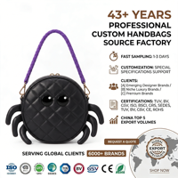 Tas Tangan Kulit PU Hitam dengan Resleting Mewah Elegan Minimalis Trendi Halloween Kasual Harian Chic Wanita Tas Tangan OEM Kustom