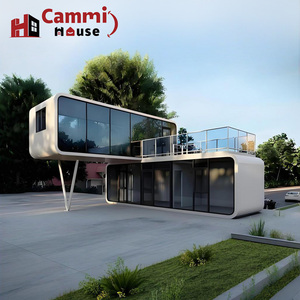 Cammi House Casa prefabricada de bajo costo Casa de cápsulas espaciales Ahorre tres cabinas portátiles de carga con cocina para villas Glamping Hoteles - Product Image 1