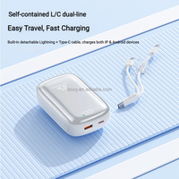 Nouvelle mini batterie externe portable personnalisée avec logo, 20000 mAh, charge rapide 20W, design ultra fin, compatible Japon, Type-C intégré