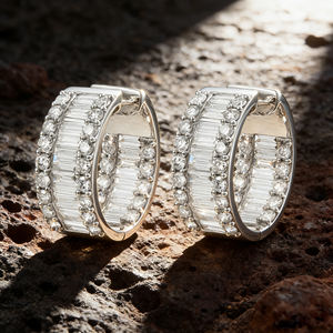 Pendientes de Diamantes Cultivados en Laboratorio con Baño de Oro de 14K, 8.80ct, VVS-VS, Lujo y Moda Unisex para Bodas y Fiestas, Certificados - Product Image 2