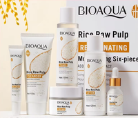 Vente en Gros : Coffret Six Pièces Série Anti-Âge Hydratante à la Purée de Riz, Kit de Soins Réparateur et Éclaircissant pour le Visage Bioaqua