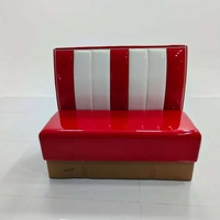 Großhandel Maßgefertigte Moderne Zwei-/Doppelsitzer-Sitzbank Zweifarbiges Leder-Esszimmer-Sofa für Hotel, Café, Bistro, Fast Food & Haushalt