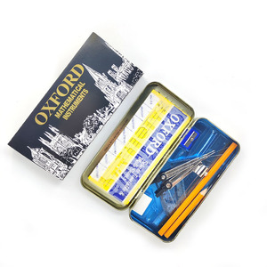 Hot Selling 13pcs Oxford Compass Divider Mathematical <strong>Set</strong> in Tin Box Back to School Students Durable Metal Material - Product Image 3