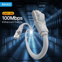 Jasoz UTP Cat5e/6 28AWG Cable de núcleo de parche 0,5 M 10M 20m 100Mbps Cables de comunicación de red Ethernet sin blindaje