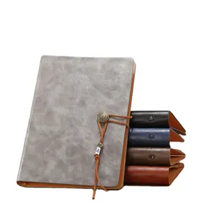 Notebook A5 bisnis Retro daun longgar setelan akhir Tinggi kulit Notebook